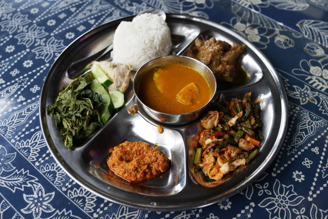 Bedulang, traditional food from Belitung, Indonesia.